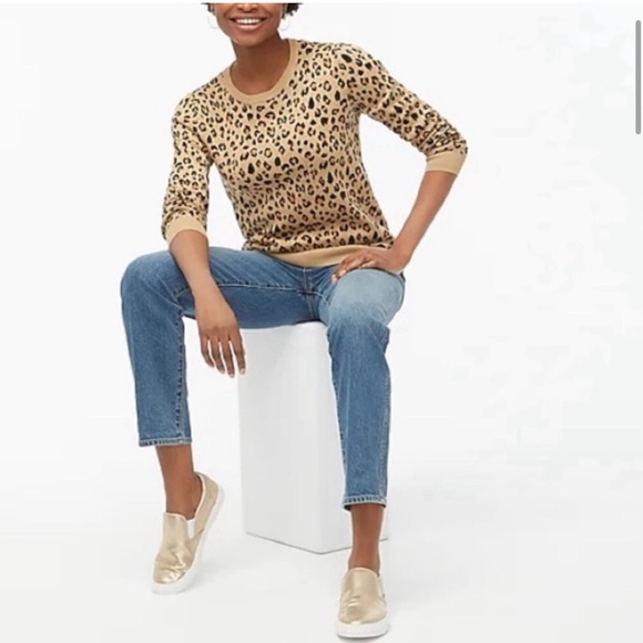 J Crew Leopard Jacquard Pullover Sweater - Picture 2 of 9